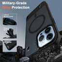 Magnetic Compatible with iPhone 12 Pro Max & iPhone 13 Pro Max Case, [Built-in Invisible Kickstand][Compatible with Mag-Safe] Slim Translucent Matte Phone Case for iPhone 12/13 Pro Max, Black