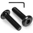 VGBUY M8-1.25 x 25 mm 30pcs Flat Head Hex Socket Cap Screws Metric M8 Bolts, 304 Stainless Steel 18-8, Black Zinc Plated, Full Thread, with Hex Spanner