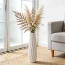 White Ceramic Tall Vase, 17.7" Large Floor Vase for Pampas Grass, Decorative Flower Vases for Modern Home Decor Living Room Office Bedroom Table Centerpieces Shelf Kitchen Wedding Farmhouse Dcor