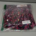 PRETTYGARDEN Womens Summer Dresses 2025 Casual Boho Floral Puff Short Sleeve Flowy Maxi Dress Smocked V Neck Sun Dresses (Black Red, Small)