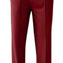 COOFANDY Men's Knit Sweatpants Lightweight Open Bottom Casual Pants Drawstring Jogger Yoga Pants with Pockets (Large, Wine Red)