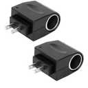 2 PCS AC to DC Converter, 220V to 12V 500mA Car Cigarette Lighter Socket Adapter, Universal Plug & Play Socket Adapter AC/DC Power Inverter for Most Vehicle Electronics
