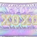 Hiroyuki Iridescent Quilted Makeup Bag (XOXO, purple), 2 Pack