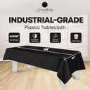 Grandipity 12 Pack Premium Disposable Plastic Tablecloth 54 Inch. x 108 Inch. Decorative Rectangle Table Cover - Black