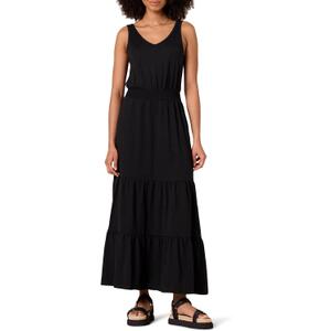 Amazon Essentials Women's Sleeveless Elastic Waist Summer Maxi Dress (in Plus Size) (Large, Black)