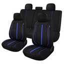 Kaisaatti Breathable Premium Car Seat Covers Full Set，3D Air-Mesh Seat Covers for Cars，Comfortable Safety Airbag Compatible，Universal for Most Cars Sedan Truck SUV(Black/Blue)