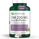 DIM 200mg Estrogen Balance for Women & Men Diindolylmethane Black Pepper for Non-cystic Acne, Hormone Balance, Menopause & Antioxidant Support Vegan Gluten Soy Free Non-GMO USA 2 month supply 60 caps