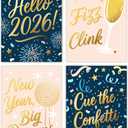 Honeyplum Happy New Year Cards 2026 - Bulk Set of 24 Cards With Envelopes - Sized 4 x 6