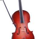 Wooden Miniature Violin with Stand, Bow and Case Mini Musical Instrument Violin Replica Collectible Figurines Dollhouse Accessories Model Home Decoration Display Ornament (9.84"x3.54"x1.51")