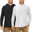 Roadbox UPF 50+ Fishing Shirts for Men, Long Sleeve UV Sun Protection Hoodie, Outdoor Hiking Running Swimming Rash Guard, XL