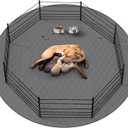 CoolShields Washable Round Puppy Dog Pee Pad, 65" Extra Large, Waterproof Whelping Training Mat for Playpen Crate, Floor, Bed,Sofa and Trunk [Premium Fabrics That can be Used by Humans] (1Pc 65x65 Inch)