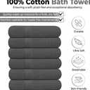 KAHAF COLLECTION 6 Pack Bath Towels Set (27 x 54 Inches) 100% Ring Spun Cotton, Lightweight, Quick Dry, Highly Absorbent Towels (Grey, (27x54) Inches)