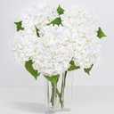 Yastouay 6 Pcs Real Touch Hydrangea Artificial Flowers, 21" White Full Faux Hydrangea Flowers Latex Fake Flowers for Home Decor Party Floral Arrangements Wedding Bouquets Centerpieces Outdoor Decor