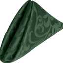 Ultimate Textile Somerset Damask Hunter Cloth Napkins - 17" x 17" (Set of 12) Wrinkle & Stain Resistant Polyester, Machine Washable for Weddings & Events