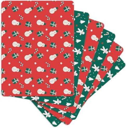 Christmas Flexible Cutting Boards For Kitchen - Non Slip Plastic Cutting Mat boards for kitchen With Food Icons & "EZ-Grip" Back (Set Of 6 Mats) - BPA Free, Dishwasher Safe and Easy To Clean 2Pack