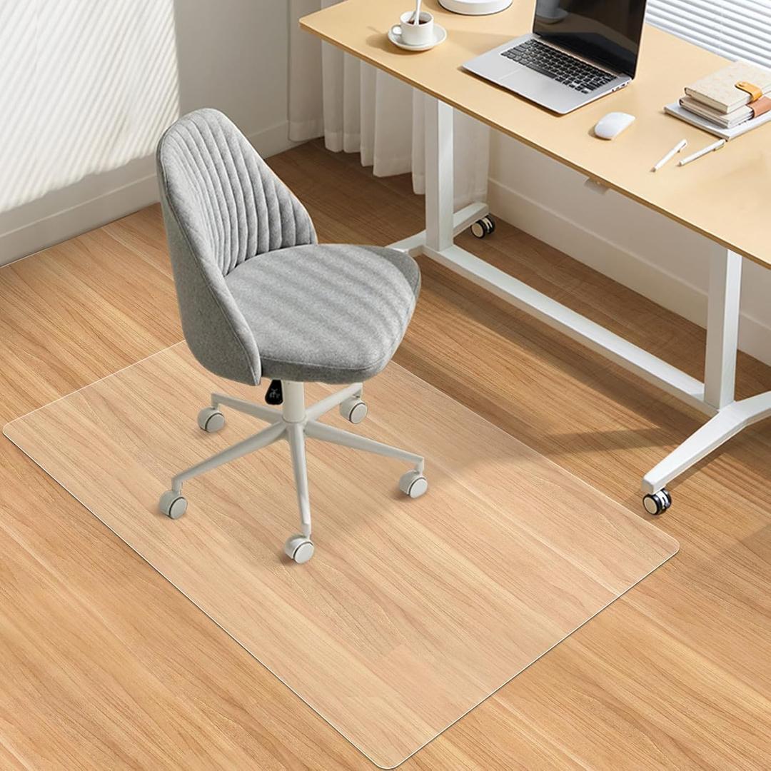 Vicwe Office Chair mat for Hardwood Floor, 30 x 48 inches Fully Transparent Desk Hard Floor Chair Mat Protector, Easy Glide, Flat Without Curling (Clear) Vicwe Office Chair mat for Hardwood Floor, 30 x 48 inches Fully Transparent Desk Hard Floor Chair Mat Protector, Easy Glide, Flat Without Curling (Clear)