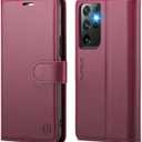 Wallet Case for Samsung Galaxy S21 Ultra, RFID Blocking Credit Card Holder, PU Leather Folio Flip Kickstand Protective Shockproof Cover for Samsung S21 Ultra (Red)