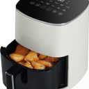 Sweetcrispy 6QT Air Fryer with Window, Square Airfryer Oven 12-in-1 for Family, 400F Rapid Air Crispy Technology, Roast Bake Dehydrate, Nonstick & Easy-Clean Basket,Off-White, 6.34 Quarts
