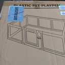 Clear Acrylic Dog Playpen Indoor, Puppy Cat Small Pet Play Pen, Pet Cat Playpen for Rabbits, Dog Fence Crate Kennel Whelping Cage (Green, 10 Panel)