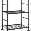 Storage Shelves - 3 Tier Shelf Organizer, Sturdy Metal Garage Shelving with Adjustable Leveling Feet, Space-Saving Shelves Organizer for Pantry, Laundry, Kitchen (18" x 12" x 30", Black)