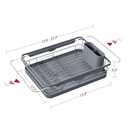 Dish Drying Rack - Stainless Steel Dish Rack with Drainboard for Kitchen Counter and Sink, 15.8" D x 12" W x 5" H, Grey (Gray)
