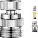 Brass Faucet to Hose Adapter with Aerator, 3/4" Faucet To Garden Hose Adapter, Swivel Faucet Adapter Kit, Sink to Hose Adapter for Kitchen&Bathroom, Chrome Finish