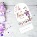 2 x He is Risen Easter Decor He is Risen Table Decor Religious Easter Decorations for Home Christian Gifts with Bible Verse Sign Arch Acrylic 6x8 Inch for Table Home Party White