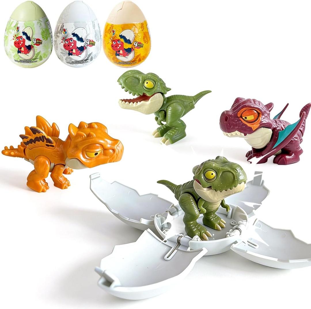 XDXM Dinosaur Egg Hatching Toy 3 Pack - Drop to Hatching Explosion Kit! Smash Open Thick Plastic Eggs for Easter, Christmas & Egg Hunts. Ultimate Party Favors, Classroom Prizes for Kids 3-10.