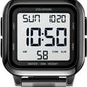 zolohoni Mens Digital Watch for Men, Stainless Steel Square Watches, Mens Wrist Watches Waterproof Large Face Dual Time Date Watch