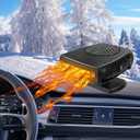 Car Heater, 200W 12V Portable Windshield Defogger and Defroster2 in 1 Modes Fast Heating &Cooling Fanswith Cigarette Lighter Plug 360 Degree Rotary Base (Black)