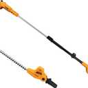 Hoteche 2-in-1 Telescoping Pole Saw & Hedge Trimmer | 500W/700W, 195-253CM, Orange-Black, Color Box