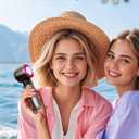 Portable Handheld Fan Turbo, High Speed Cooling Mini Fan Handheld, Digital Display,Portable Cold Air for Makeup, Travel, Camping, Outdoor Use,Gifts for Women (White)