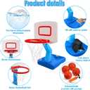 Toddler Basketball Hoop Indoor Outdoor - Height Adjustable 27.6-54 Inches (5 Slots), Kids Basketball Hoop with 4 Inflatable Balls & Pump, Safe Toddler Toys for 1-6 Year Old Boys Girls