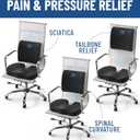 Everlasting Comfort Doctor Recommended Memory Foam Seat Cushion for Office Chairs & Car - Ergonomic Office Desk Accessories - Cushions for Tailbone Pain Relief, Sciatica & Back Support Pillow