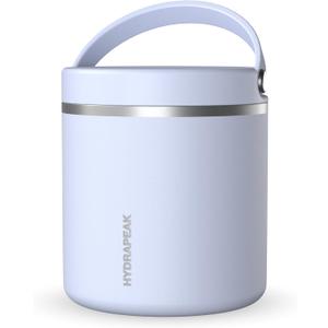 Hydrapeak 25oz Stainless Steel Vacuum Insulated Thermos Food Jar | Kids for Hot and Cold Food, Wide Mouth Leak-Proof Soup Adults, 10 Hours 16 (Iceberg)
