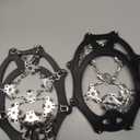 Cimkiz Crampons Ice Cleats Traction Snow Grips for Boots Shoes Women Men Anti Slip 19 Stainless Steel Spikes Safe Protect for Hiking Fishing Walking Climbing Mountaineering (Large, Black)