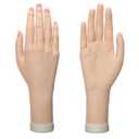 Practice Hand for Acrylic Nails Realistic Mannequin Hand for Nails Practice Soft Flexible Bendable False Fake Nail Hand Art Trainer Manicure Practice Hand Tool and Rings Display of Bracelets (Right)