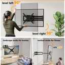 Extra Long Arm TV Wall Mount 48'' Extension, Rotating TV Wall Mount 180 Heavy Duty Full Motion for 26''-65'' Screens, VESA 400x400mm, Load 110 lbs, 16''Wood Stud/Concrete/Brick Wall, WHYFONE