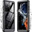 Temdan for Samsung Galaxy S22 Ultra Case,Waterproof Built-in Lens & Screen Protector[Full Body Shockproof][12 FT Military Drop Proof][IP68 Underwater] Case for S22 Ultra 5G 6.8-Black