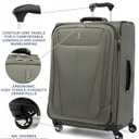 Travelpro Maxlite 5 Softside Expandable Luggage with 4 Spinner Wheels, Lightweight Suitcase, Men and Women, Slate Green, Checked-Medium 25-Inch