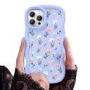 CASBST for iPhone 12 Pro Max Phone Case, Curly Wavy Frame with Cute Pattern