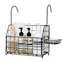 Large Rustproof Shower Caddy Hanging, 304 Stainless Steel Hanging Shower Organizer Basket for Bathroom & Bathtub, Over the Rod Shower Rack for Shampoo, Conditioner, Soap & Bath Accessories(Black)