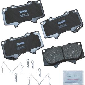Bendix Priority1 CFC976 Ceramic Front Brake Pads for Select Models JAC Frison, Lexus GX460, GX470, Mitsubishi Montero, Toyota 4Runner, FJ Cruiser, Sequoia, Tacoma, Tundra