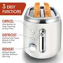 MELLERHOME Retro Toaster 2 Slice, 7 Browning Levels, 3 Functions (Reheat, Defrost, Cancel), Removable Crumb Tray, Under Base Cord Storage, White Toaster Kitchen Appliances