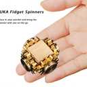 Pure Brass Cube Gears Linkage Anti-Anxiety Fidget Spinner Toy,Metal DIY EDC Meditation Break Bad Habits ADHD Finger Spinning Toy for Kid and Adults,High Speed Precision Brass Material