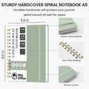 3 x Lined Journaling Notebook for Women, A5 Spiral Notebook with 100gsm Thick Paper, 70 Sheets / 140 Pages, Notebooks for Work, Journals, Notes, Bible Study, and Daily Use (A5 | 5.83" x 8.27", Sage Green)