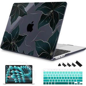 Mektron Designed for 2025/2024/2023 MacBook Air 15 INCH M4 A3241 /M3 A3114 /M2 A2941 Case, Printed Plastic Hard Shell Cover with 15.3" Liquid Retina Display Touch ID, Floral C218