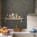 3 x Ismoon 17.3"x78.7"Tropical Peel and Stick Wallpaper Fern Forest Wallpaper Vintage Dark Green Contact Paper Jungle Leaf Removable Self-Adhesive Wall Paper for Bathroom Vinyl Roll