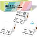 Thermal Labels Compatible for Supvan T50M Pro, Phomemo M110, Label Maker Tape Refill, Weatherproof & Tear-Resistant Thermal Stickers (40mm x 30mm, 1.57''x1.18'')