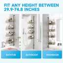Corner Shower Caddy Tension Pole, 4-Tier Adjustable Rustproof Inside Shower Organizer, Quick Installation Adhesive Bathroom Shower Shelves, No Drilling Shelves for Bathroom Storage